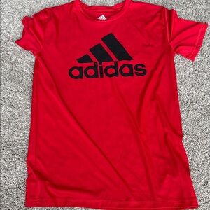 Boys medium 10/12 Adidas Kids Red Tee with Black Logo